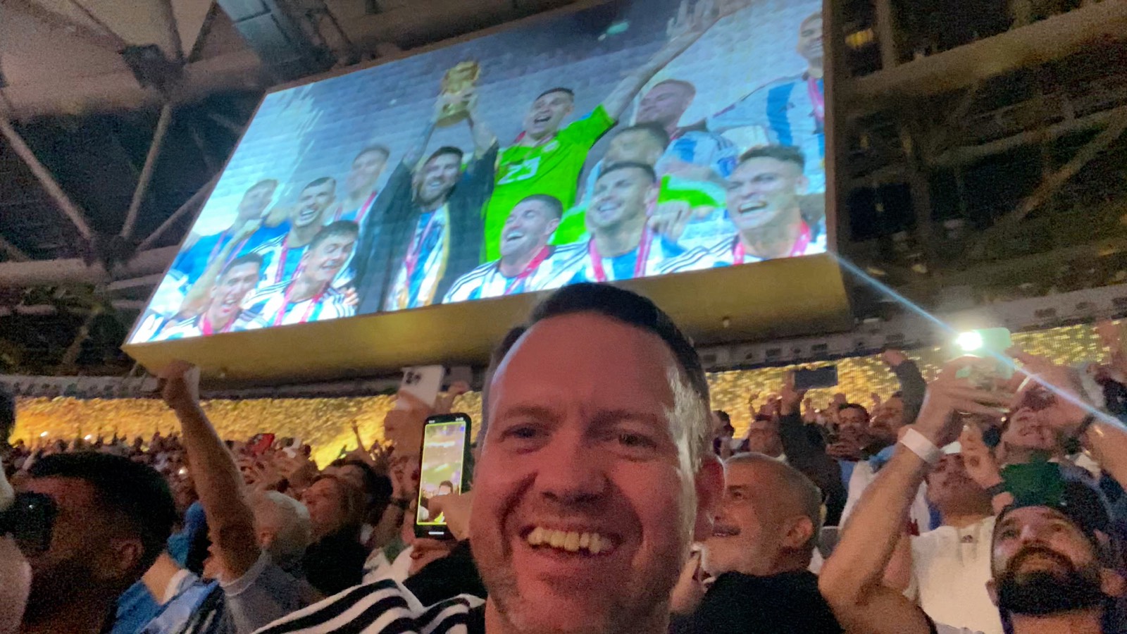 Brook at the 2022 World Cup Final in Lusail as Argentina lift the trophy